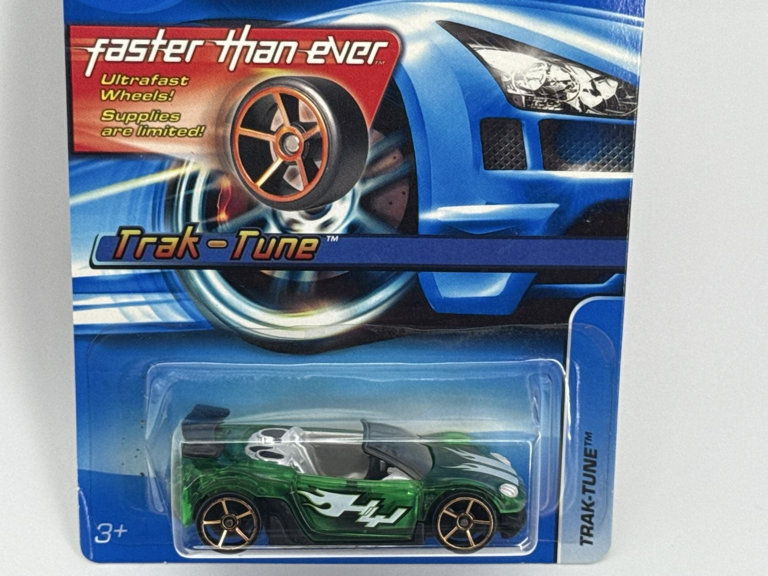 2006 Hot Wheels Trak-Tune Faster Than Ever Green Gold FTE Spoke