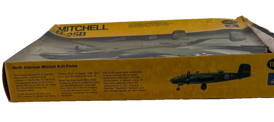 1/72 Testors Italeri Mitchell B-25B WWII US Bomber Model Kit 861 Open Box 2168