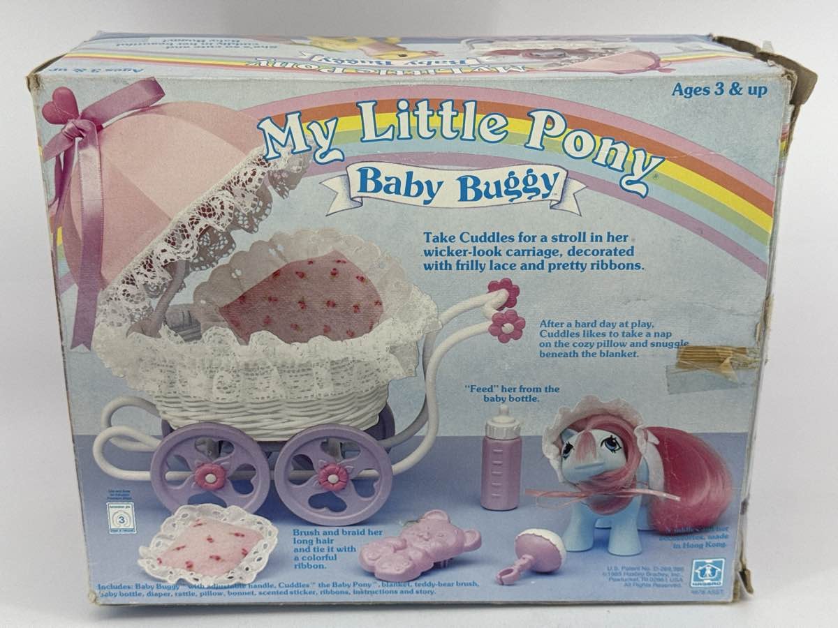 1985 My Little Pony G1 Baby Buggy Playset Cuddles Box Accs Hasbro