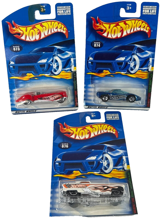 🔥 Hot Wheels 2001 Loco-Motive Series Lot of 3 Die-Cast Cars #073 #074 #076 MINT
