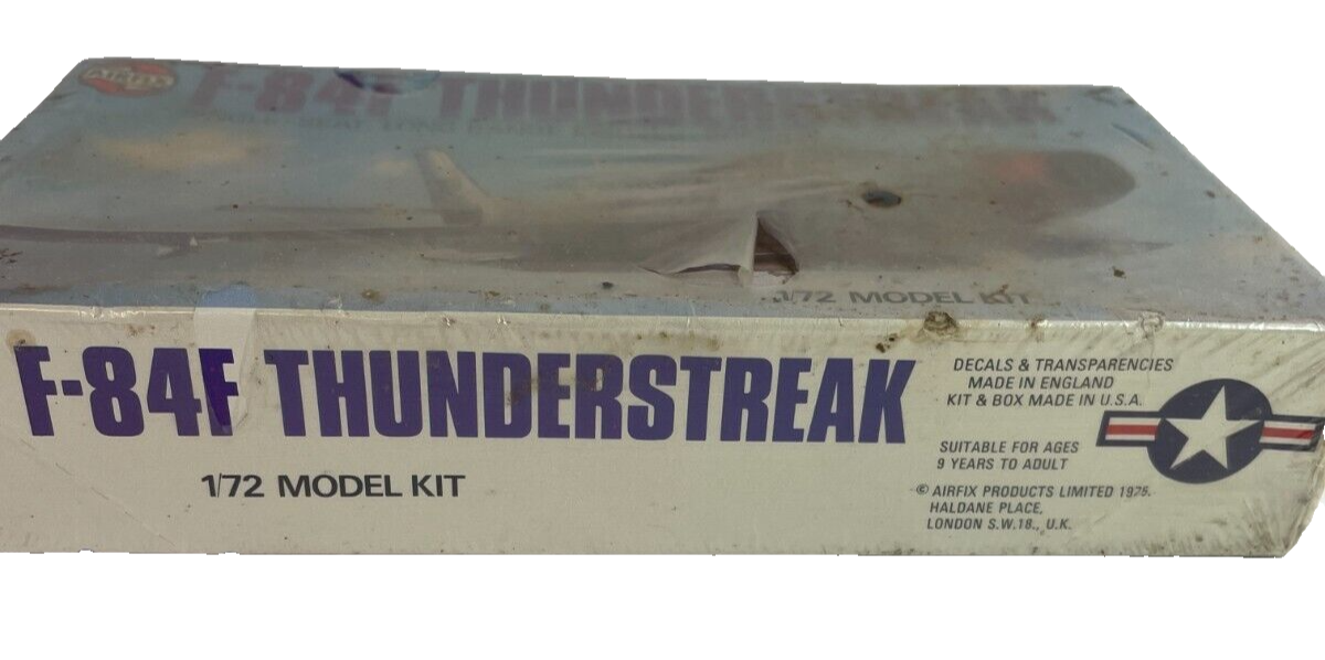 1975 Airfix Republic F-84F Thunderstreak Model Kit 1/72 Scale Factory Sealed Vtg