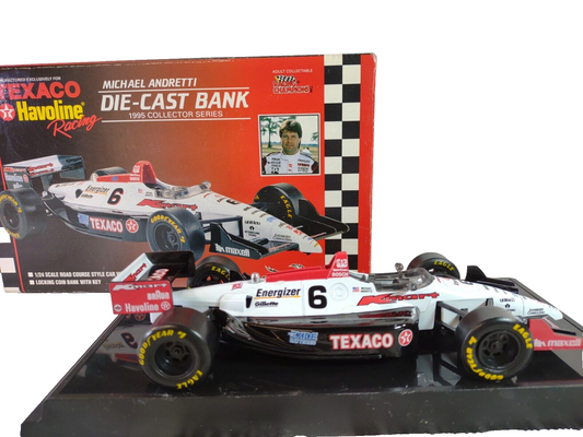 1995 Texaco Havoline Michael Andretti Die Cast Bank 1:24 Car Racing Collectible