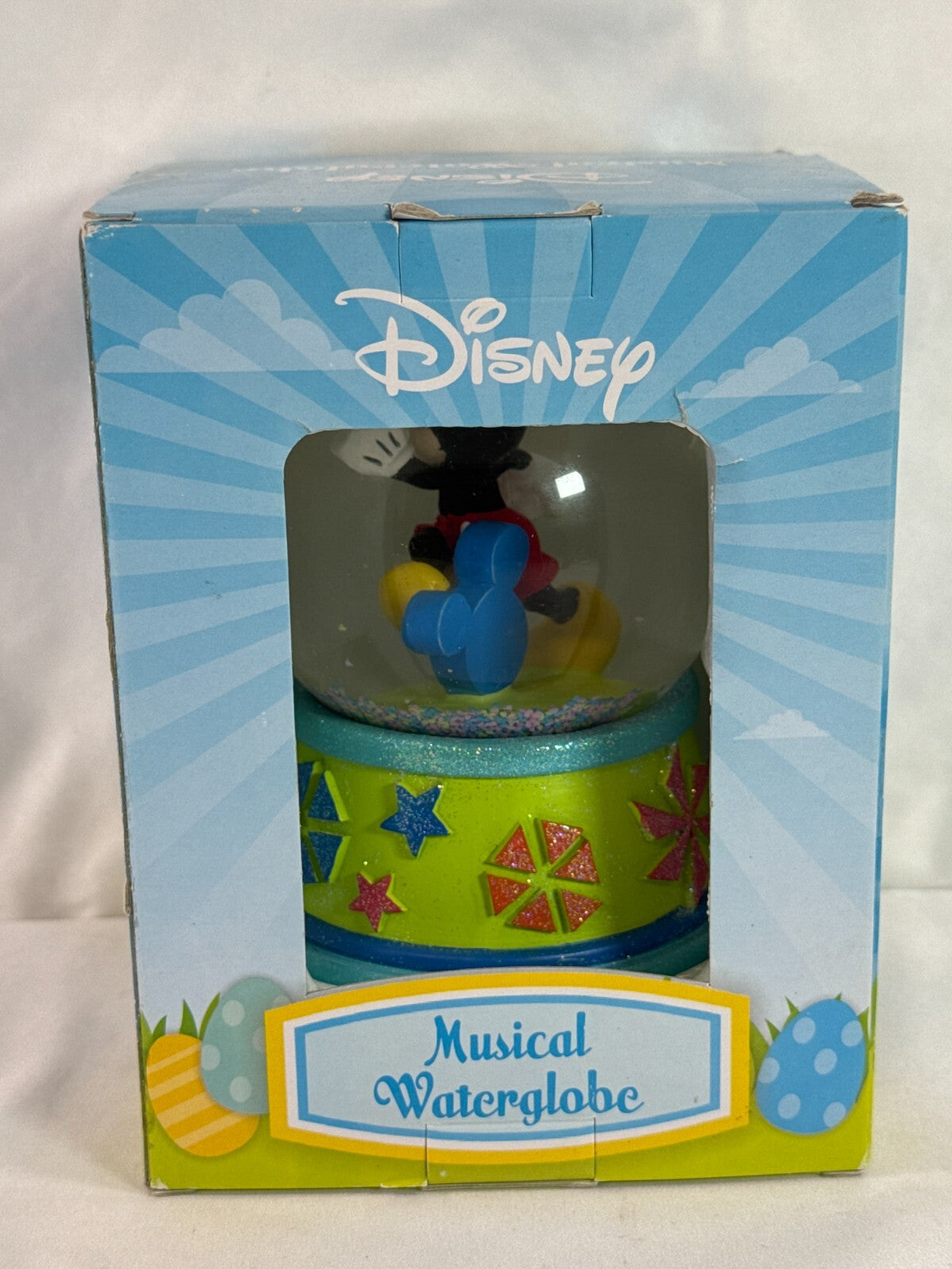 Disney Mickey Mouse Musical Waterglobe Kohl’s Exclusive Neon Stars Boxed 5" Tall