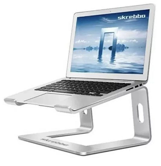 Skrebba Silver Laptop Stand 10-15.6" Ergonomic Riser Ventilated Aluminum Alloy