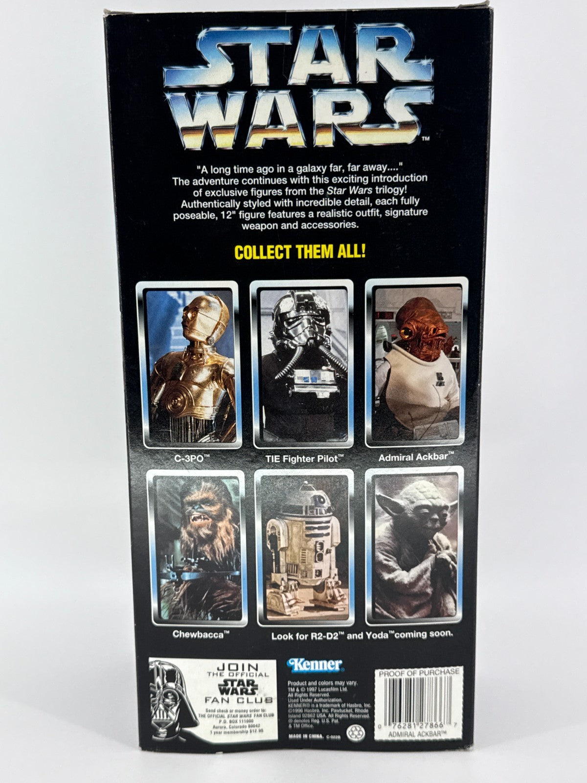 Kenner Star Wars Admiral Ackbar Collector Series 12” Figure MIB 1996 VTG HTF