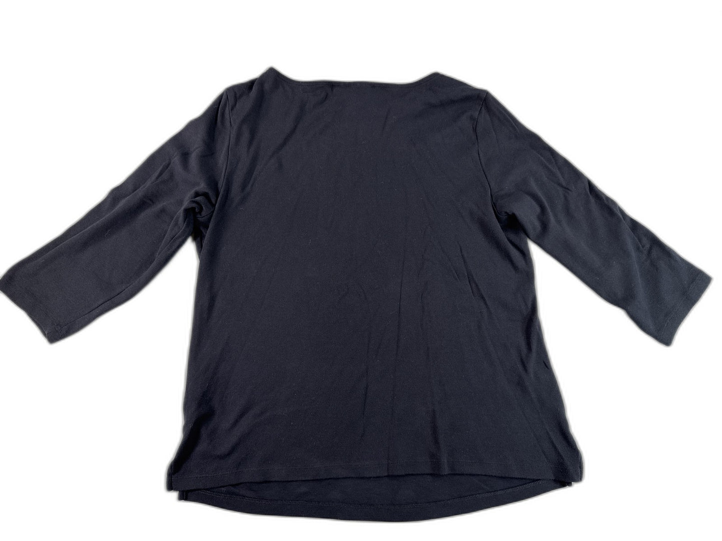 Black Long Sleeve Top 0X with Snap Button Detail Wear Trendy Fashion