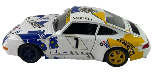 Burago 1:24 Porsche Carrera 911 1993 Rally Car Diecast Model Made in Italy Used