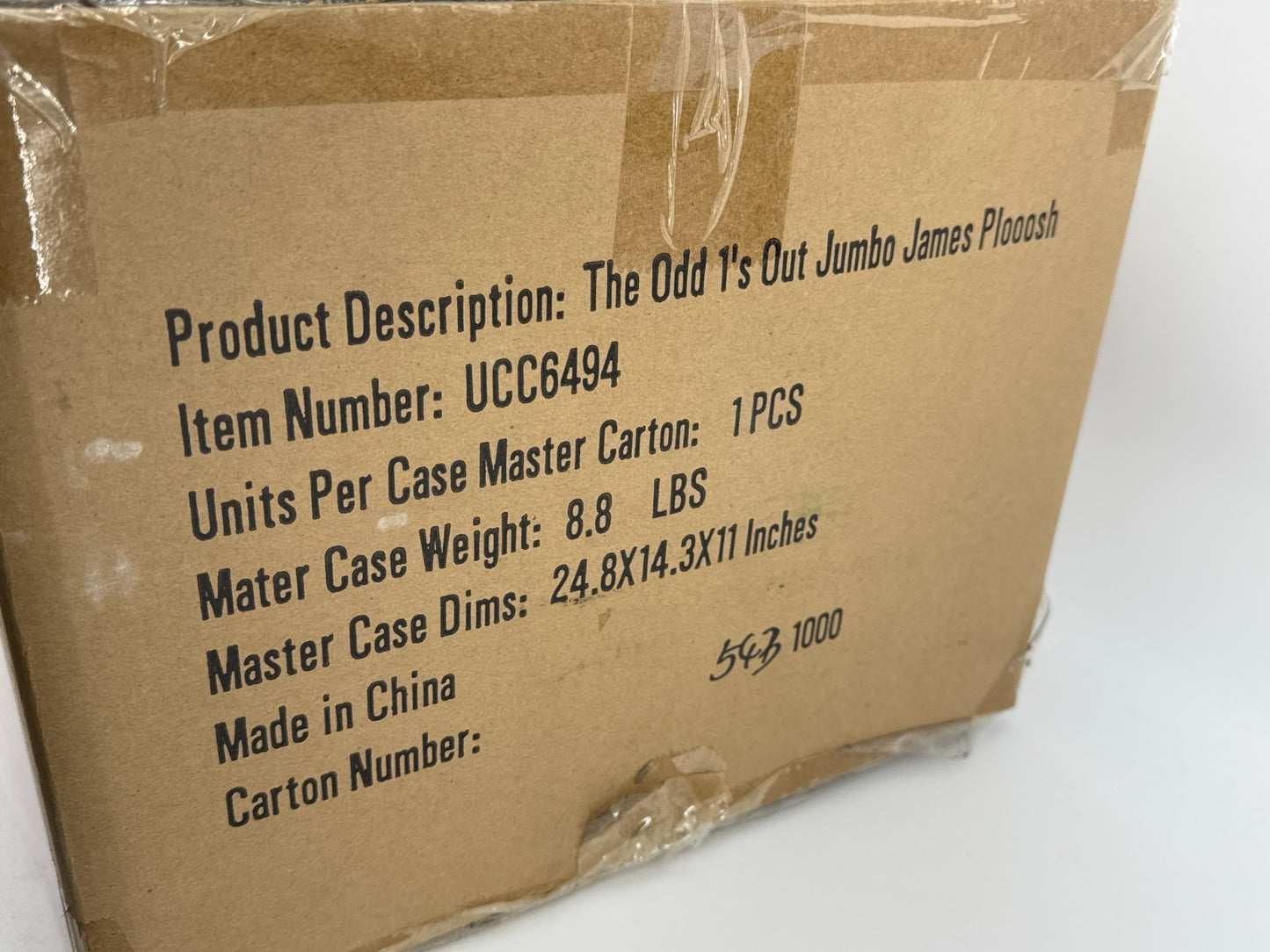 The Odd 1s Out Jumbo James Plooosh Plush 36" UCC Distributing Stuffed Toy NEW