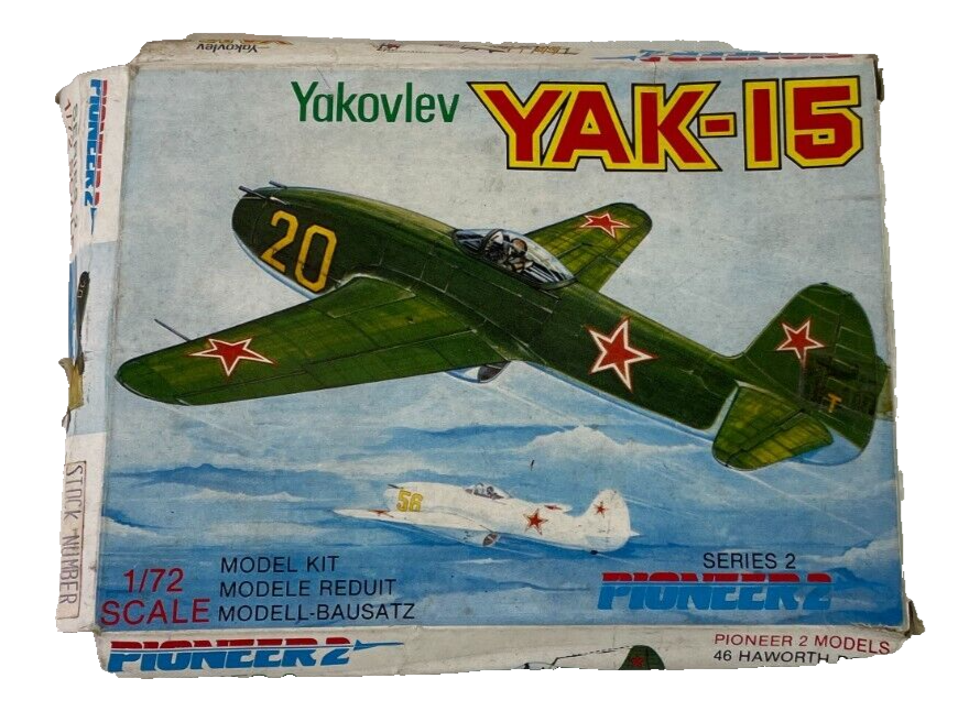 1/72 Scale Pioneer 2 Yakovlev Yak-15 Airplane Plastic Model Kit - Vintage