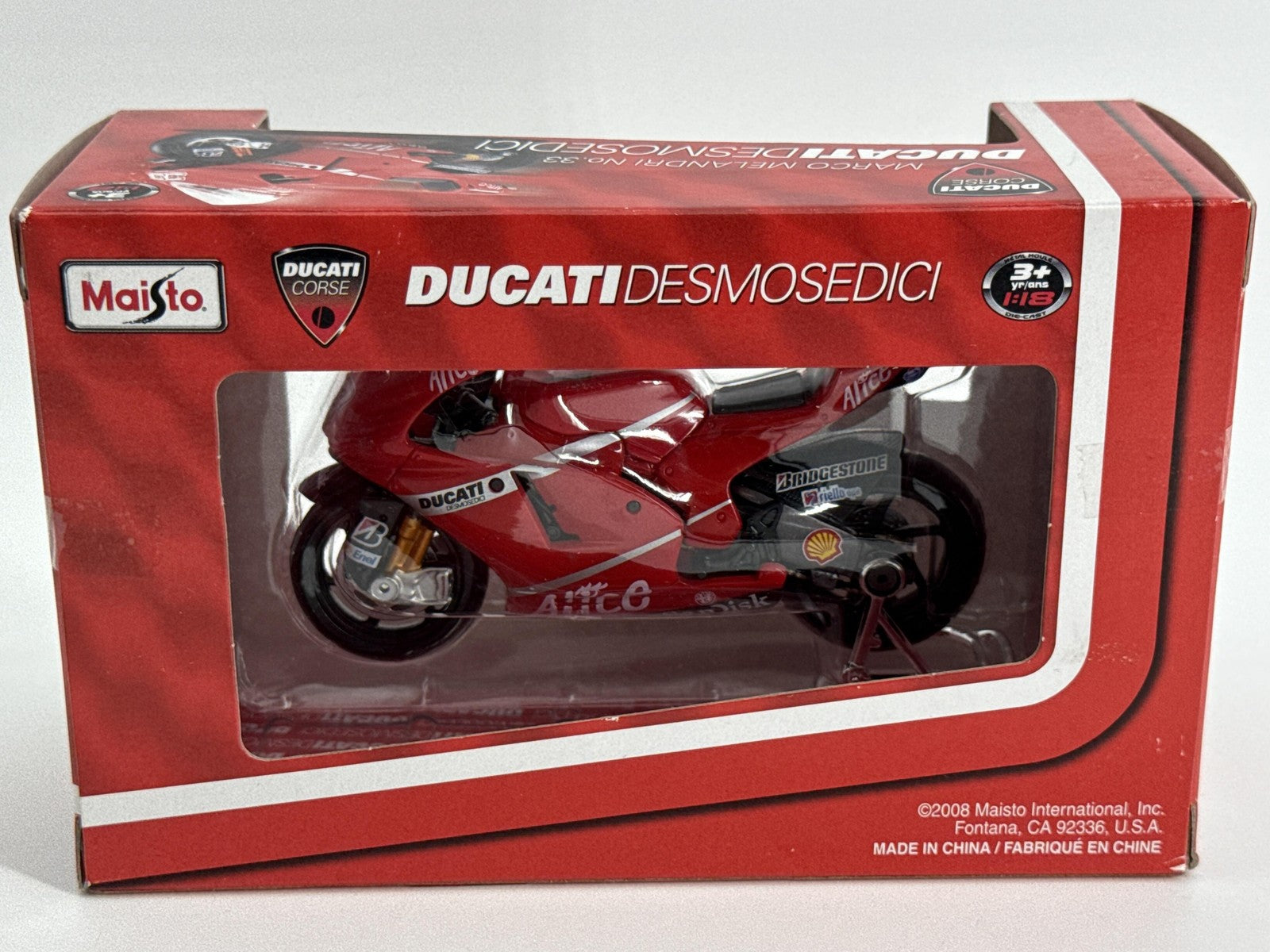 Maisto Ducati Desmosedici Marco Melandri #33 1:18 Red Diecast Motorcycle New
