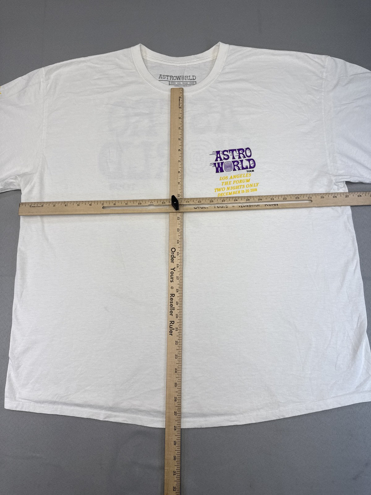 ASTROWORLD Tour Los Music Tee 3XL White 100% Cotton Graphic Crewneck Short
