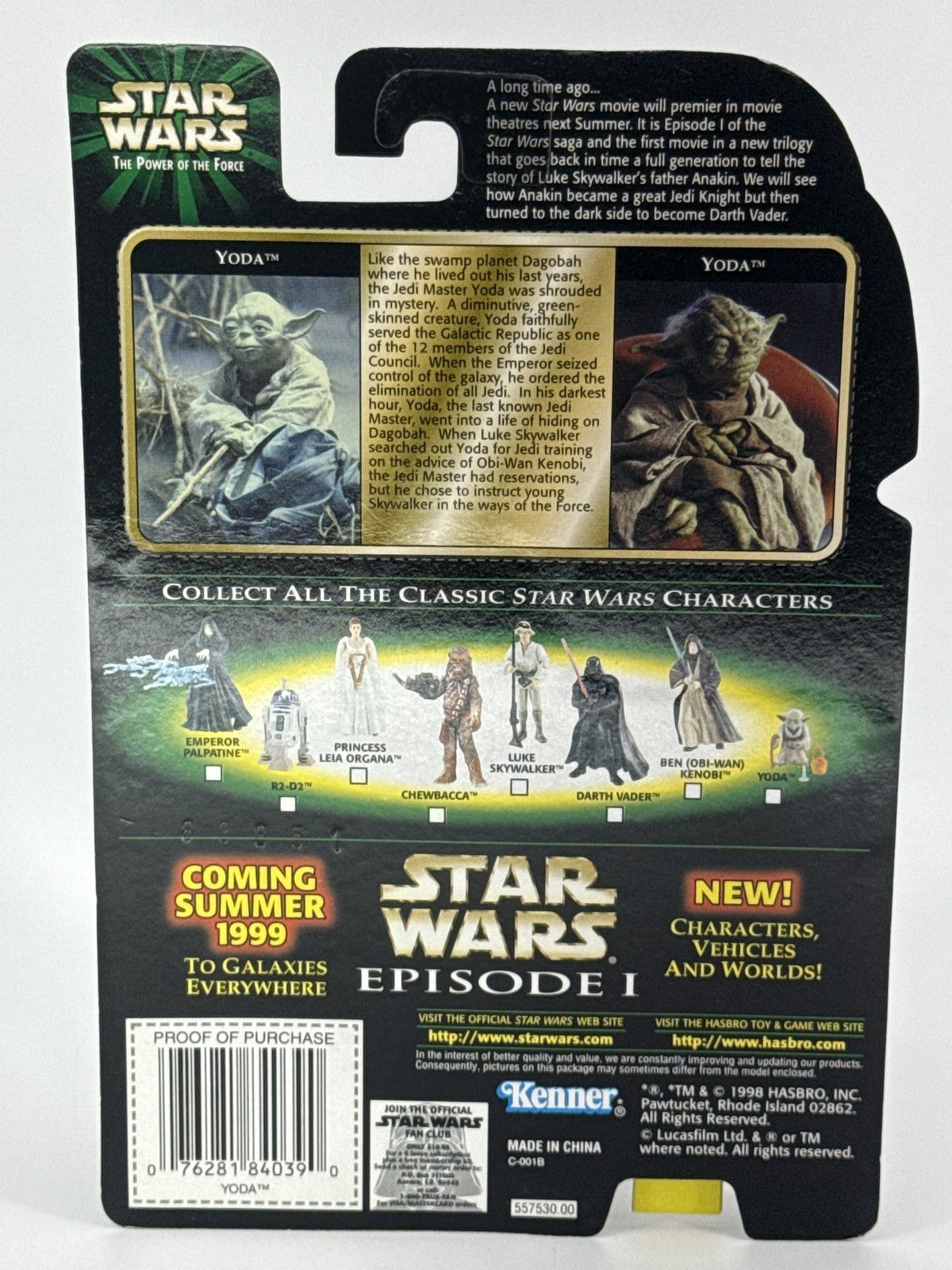 Yoda Star Wars Power of the Force Flashback Photo Figure 1998 Hasbro