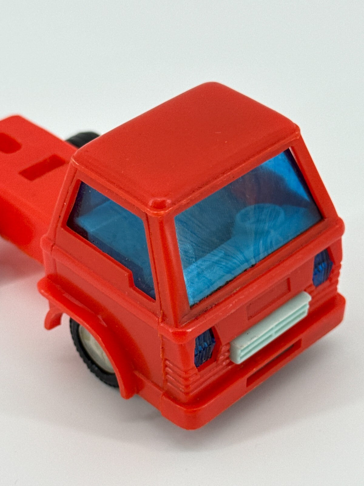 Vintage Red Plastic Cabover Semi Truck 1970s Hong Kong Toy Blue Windows HTF