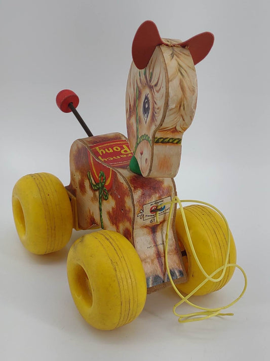Fisher-Price 1965 Prancy Pony Pull Toy #617 Clip Clop Noise