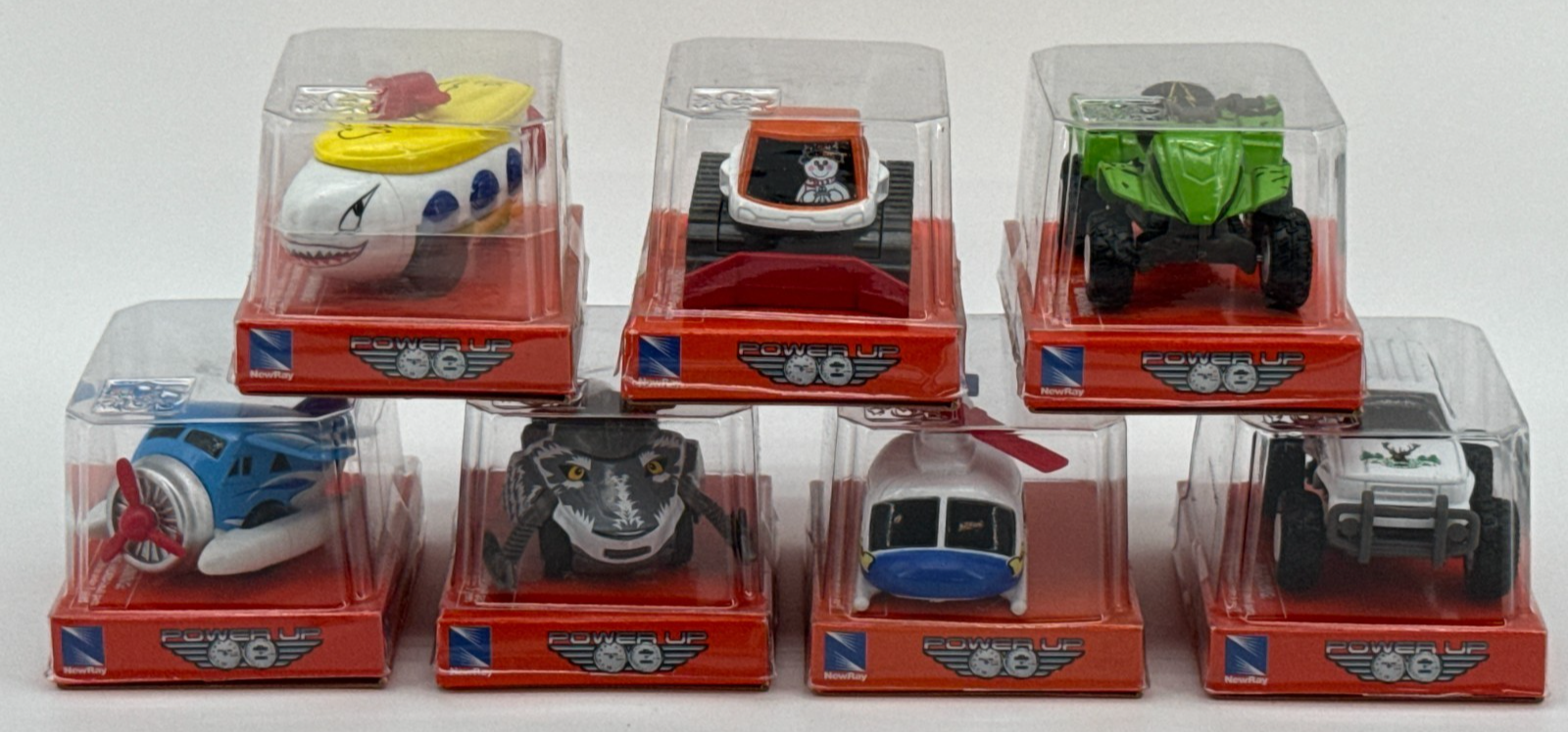 NewRay Power Up Mini Vehicle Lot 7 Monster Truck Plane Helicopter ATV Toy NIP Se
