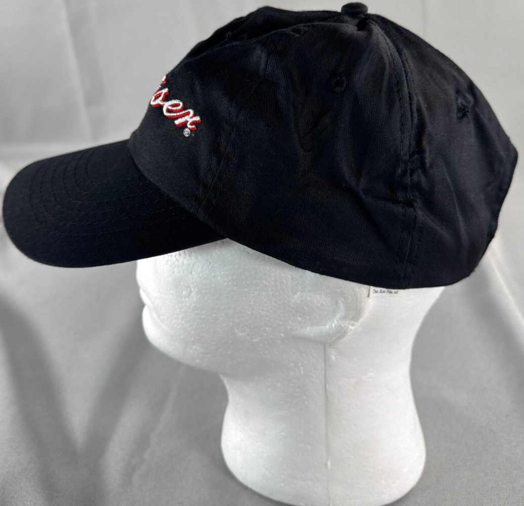 Budweiser vintage Baseball Cap Beer Hat Black Snapback Adjustable OSFA Logo One