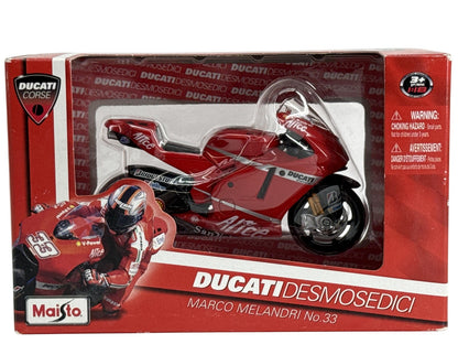 Maisto Ducati Desmosedici Marco Melandri #33 1:18 Red Diecast Motorcycle New
