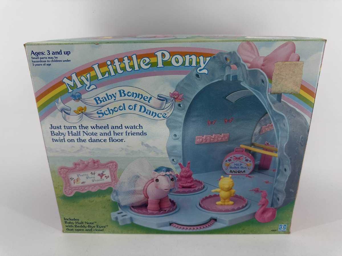 1986 Hasbro My Little Pony G1 Baby Bonnet School of Dance Playset & Box