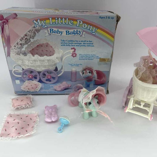 1985 My Little Pony G1 Baby Buggy Playset Cuddles Box Accs Hasbro
