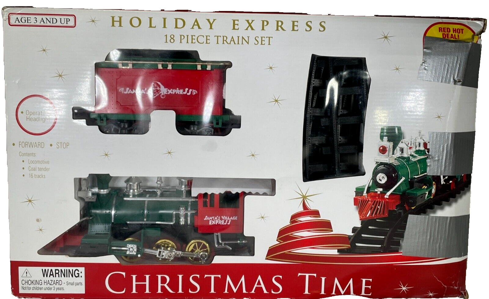 Christmas Time Holiday Express Train Set 18-Piece Santa's Village w/ Tracks