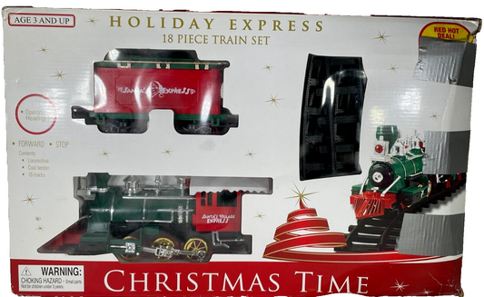 Christmas Time Holiday Express Train Set 18-Piece Santa's Village w/ Tracks