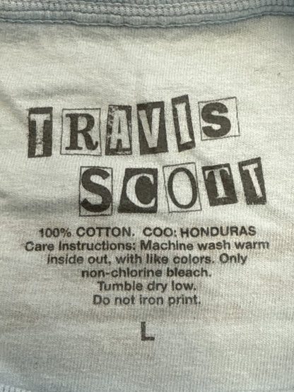 Travis Scott TS Birds Music Graphic Tee L White Long Sleeve 100% Cotton