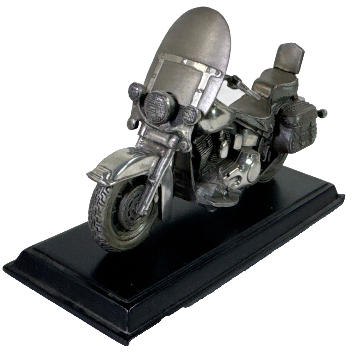 Franklin Mint Pewter 1986 Harley-Davidson Softail Sculpture w/ COA & Stand