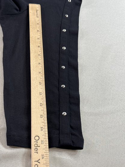Black Long Sleeve Top 0X with Snap Button Detail Wear Trendy Fashion