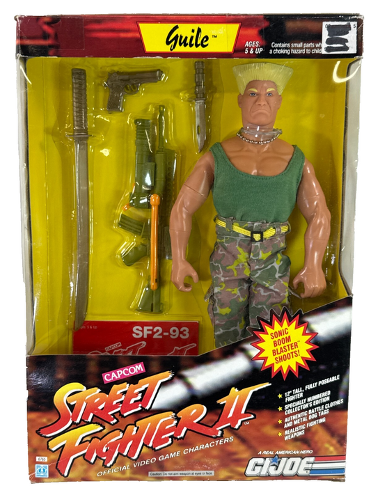 1993 Capcom Street Fighter 2 Guile 12” Action Figure Hasbro Gi Joe