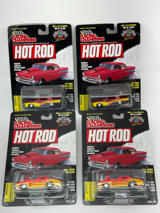 Hot Rod Diecast Lot 4 Racing Champions 57 Chevy 63 Corvette 1:64 Cars