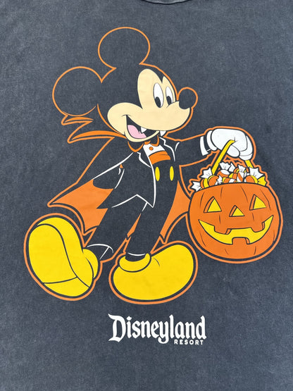 Disney Mickey Mouse Halloween Graphic Tee 3X Gray Short Sleeve Crewneck