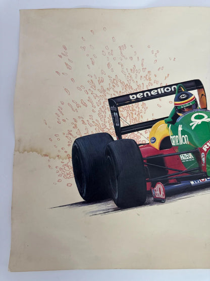 Benetton F1 Nannini Print Cademartori Signed Ltd Racing Art Vintage