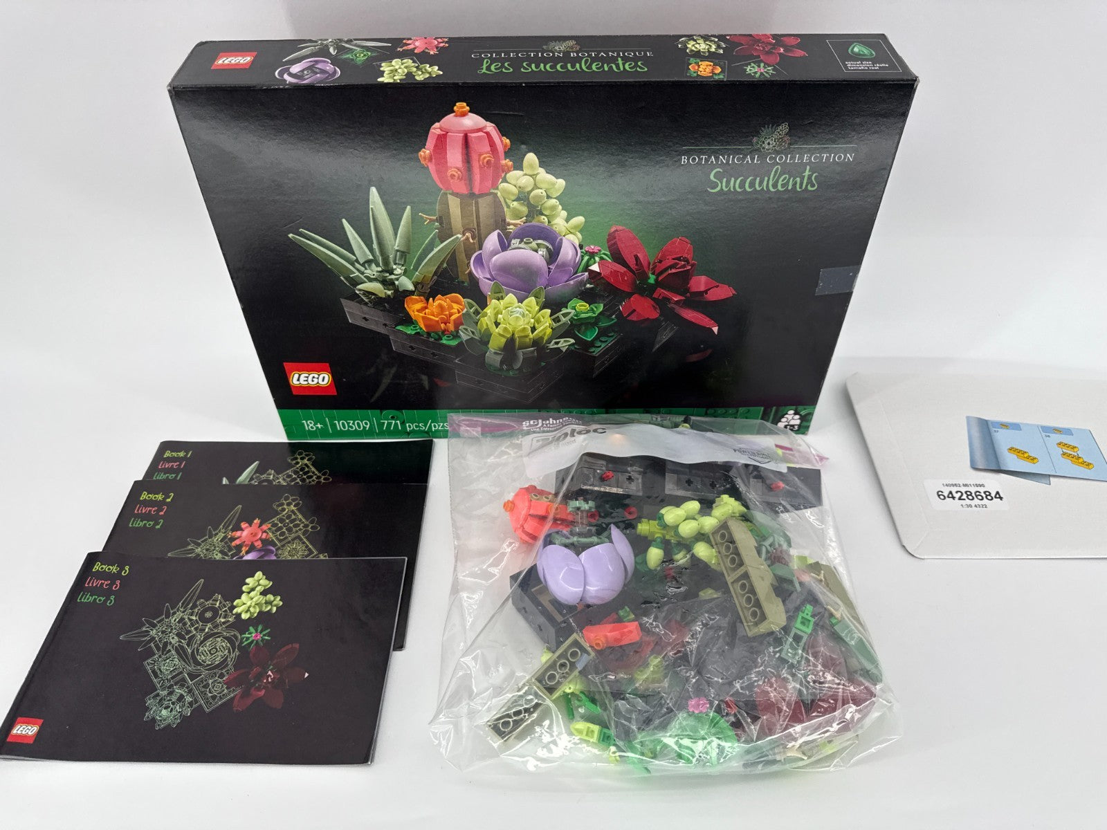 LEGO 10309 Botanical Succulents Set 771 Pcs w/ Books Parts As Is READ