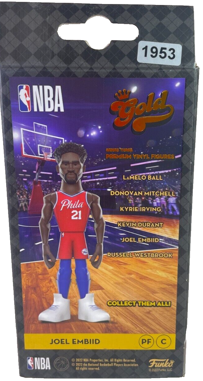 Funko Gold NBA Joel Embiid Chase Variant – 5” Premium Vinyl Figure – 76ers