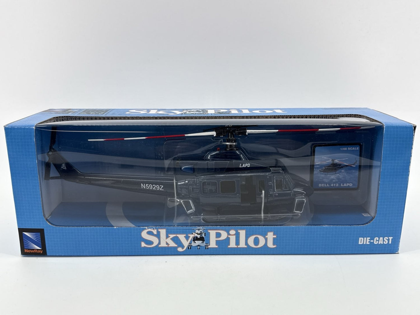 NewRay Sky Pilot 1:48 Bell 412 LAPD Police Helicopter Diecast Model N5929Z