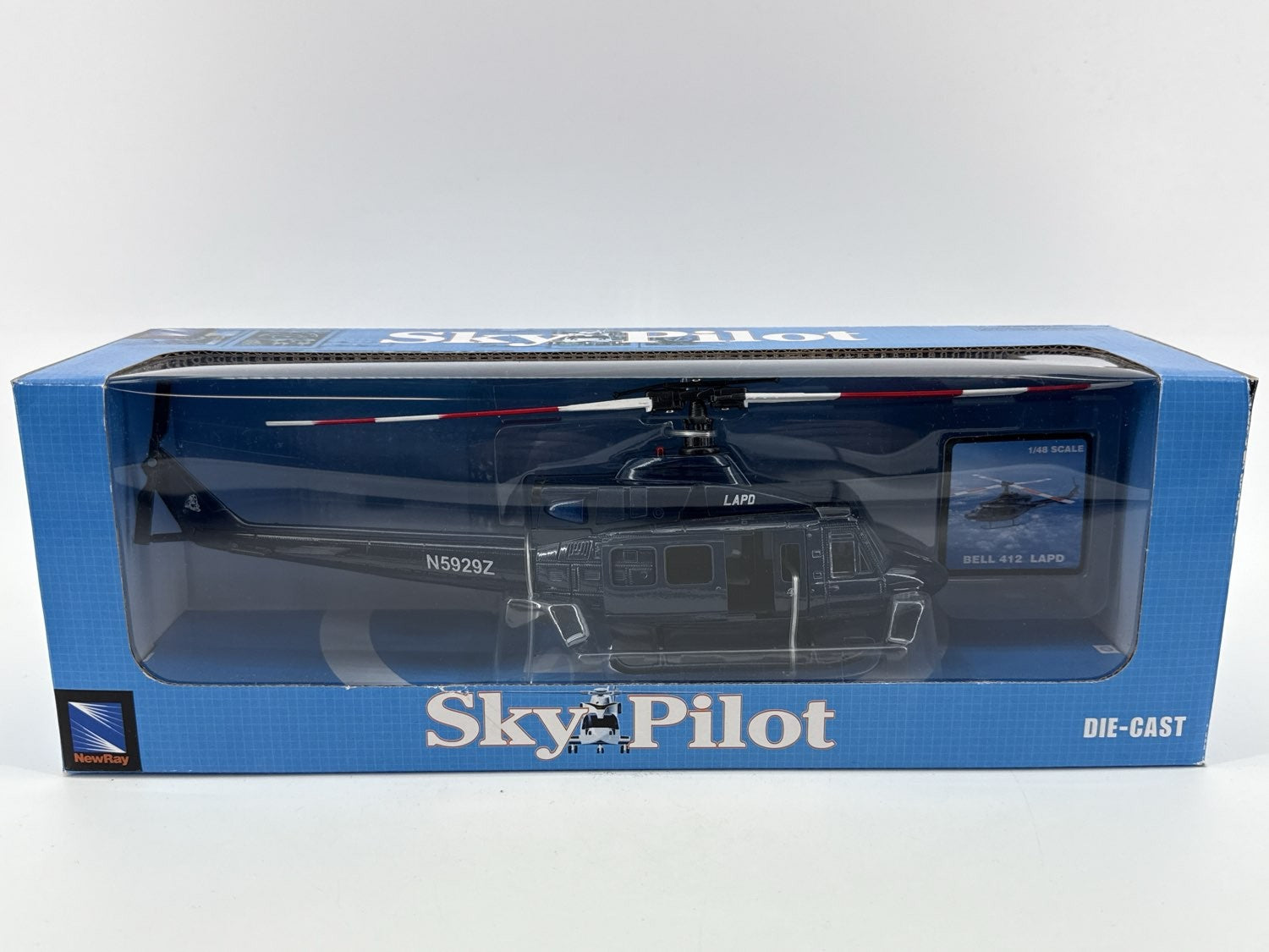 NewRay Sky Pilot 1:48 Bell 412 LAPD Police Helicopter Diecast Model N5929Z