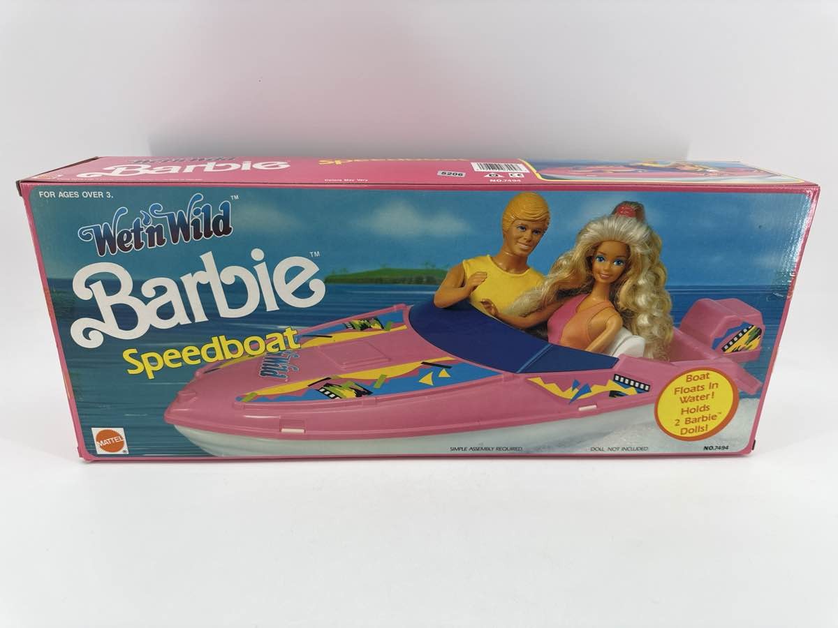 Barbie Wet 'n Wild Speedboat 1989 Mattel 7494 Toy Boat Pink