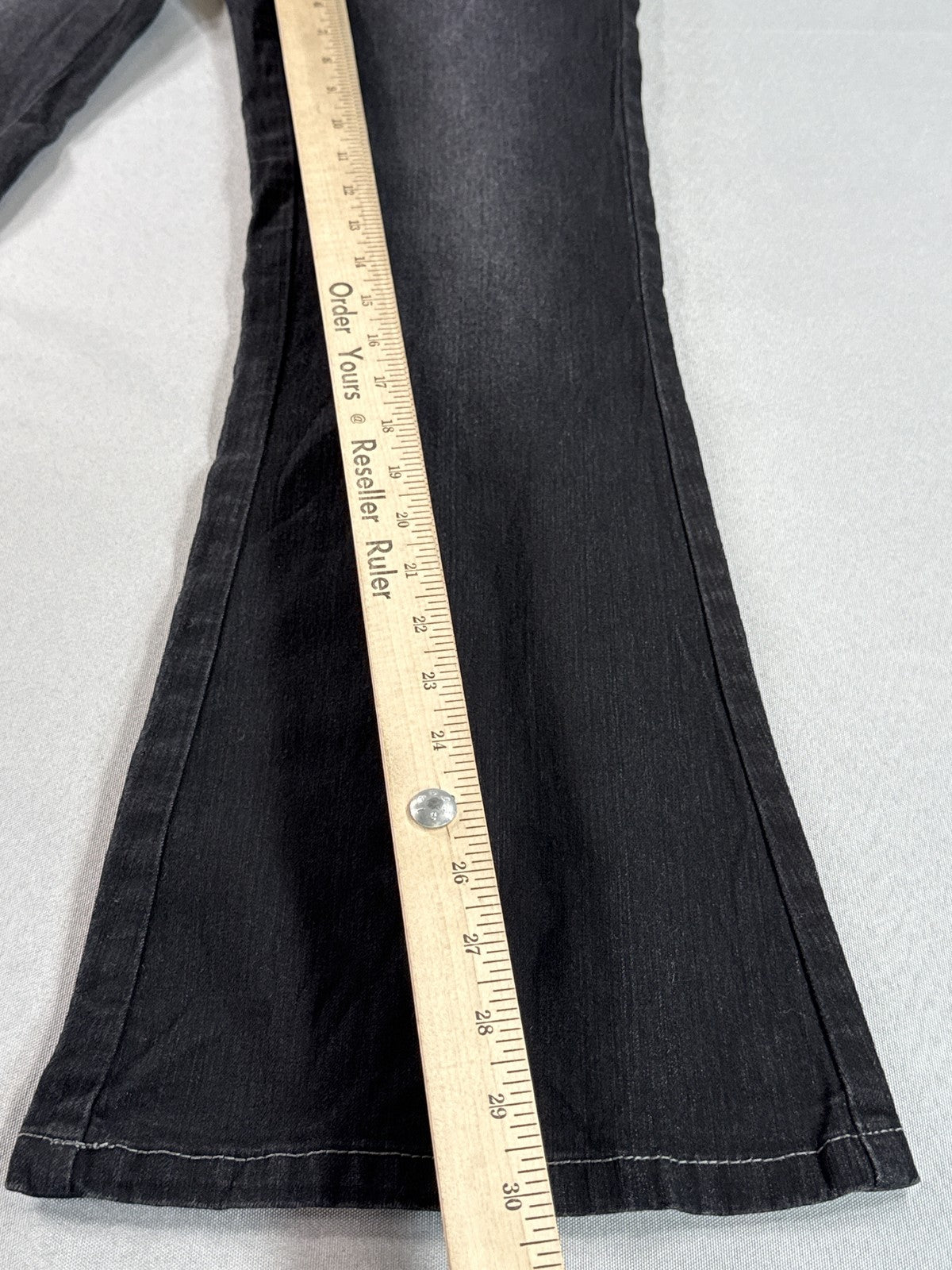 Faded Glory Flared Jeans Mens 16R Black Denim Bell Bottom High Rise Vintage