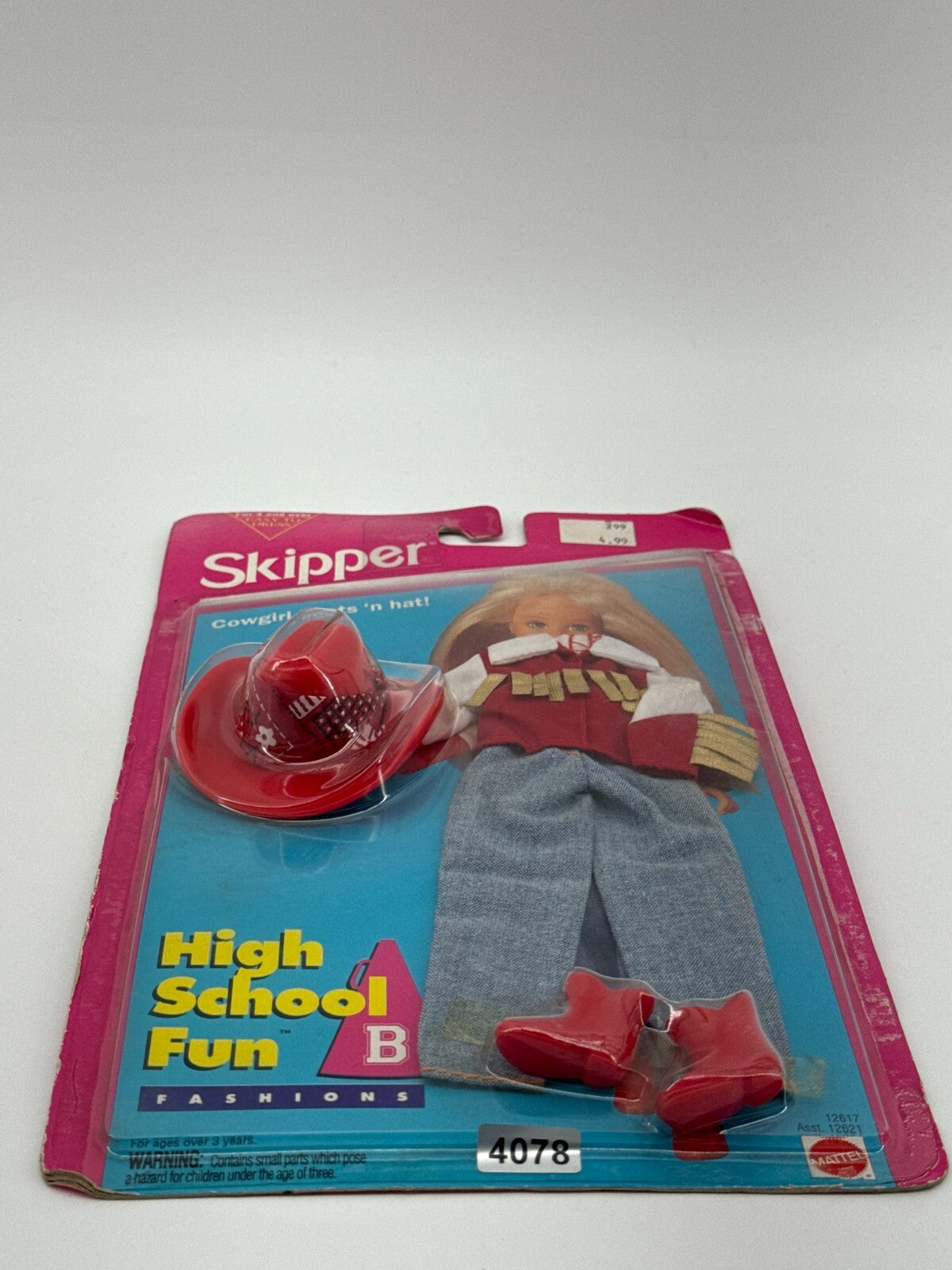 1994 Skipper High School Fun Cowgirl Fashion 12617 Hat Boots Fringe Mattel NIP