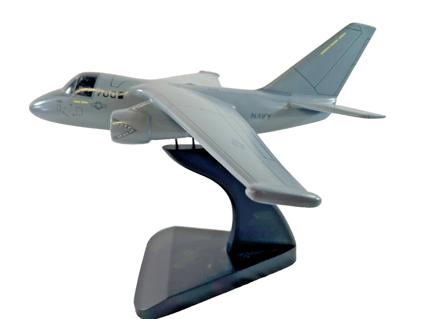 US Navy S-3B Viking 12” Wooden Model Airplane Gray Desk Display Collectible