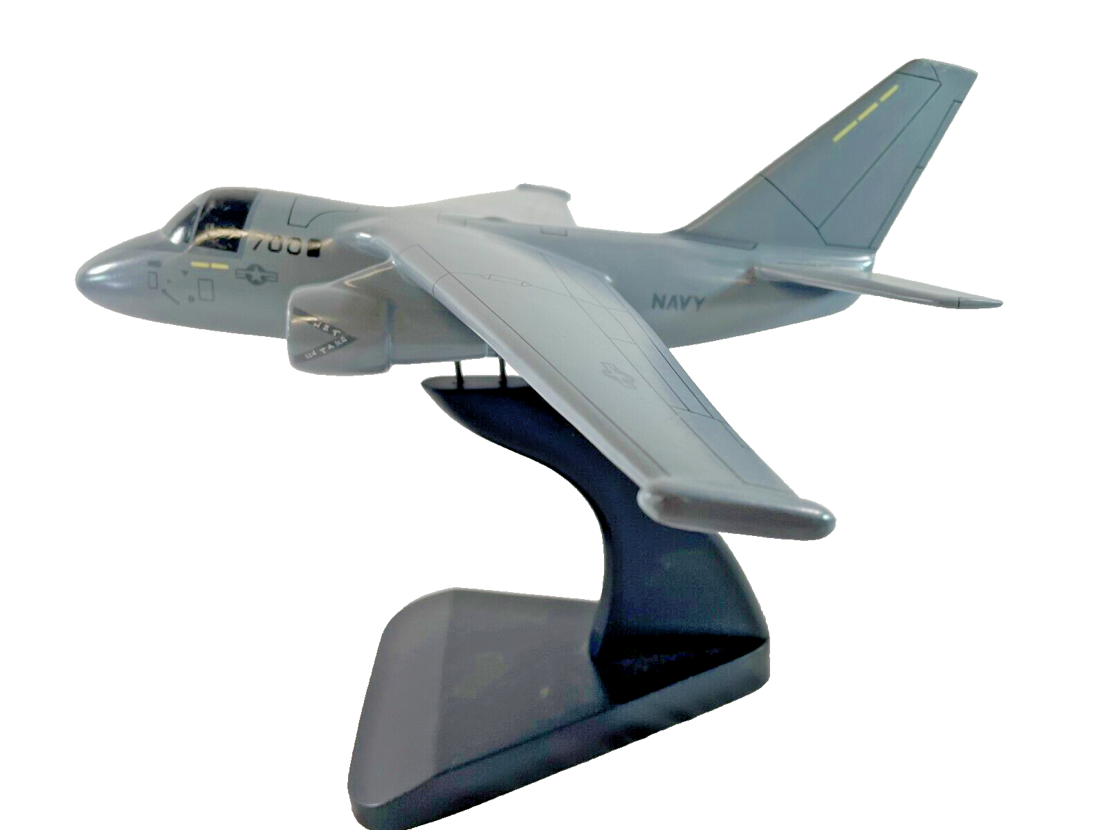 US Navy S-3B Viking 12” Wooden Model Airplane Gray Desk Display Collectible