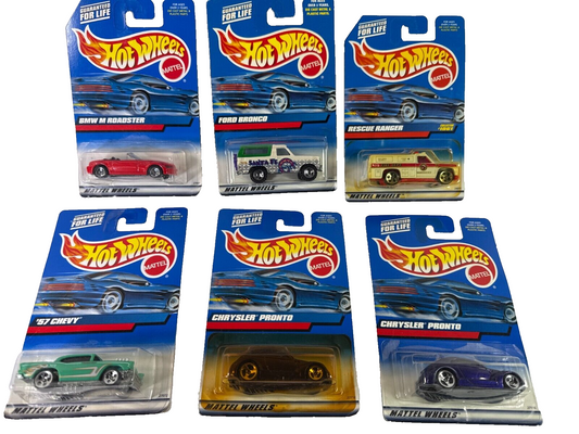 Hot Wheels 1999 First Editions Lot of 6 BMW M Roadster Bronco Pronto Chevy MOC