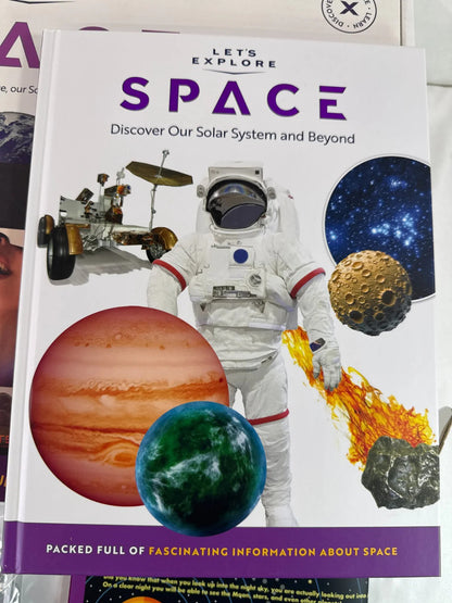 Let's Explore VR Headset Space STEM Kit w Books Cube Model Poster - USED Vintage