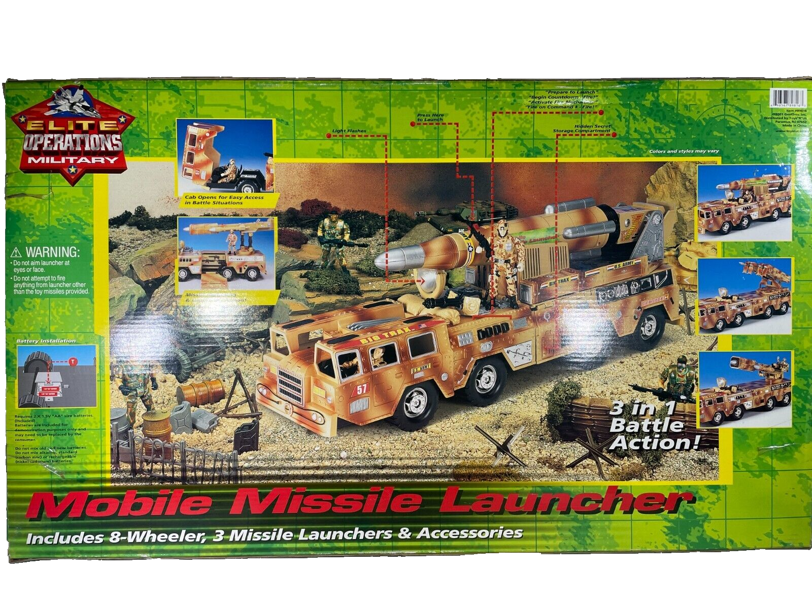 Elite Operations Military Mobile Missile Launcher Playset - 8-Wheeler - 3 Launch