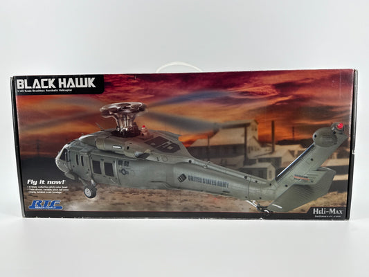 Heli-Max Black Hawk 1/43 RTF RC Helicopter TX610 LiPo 4 Blade Open Box NEW