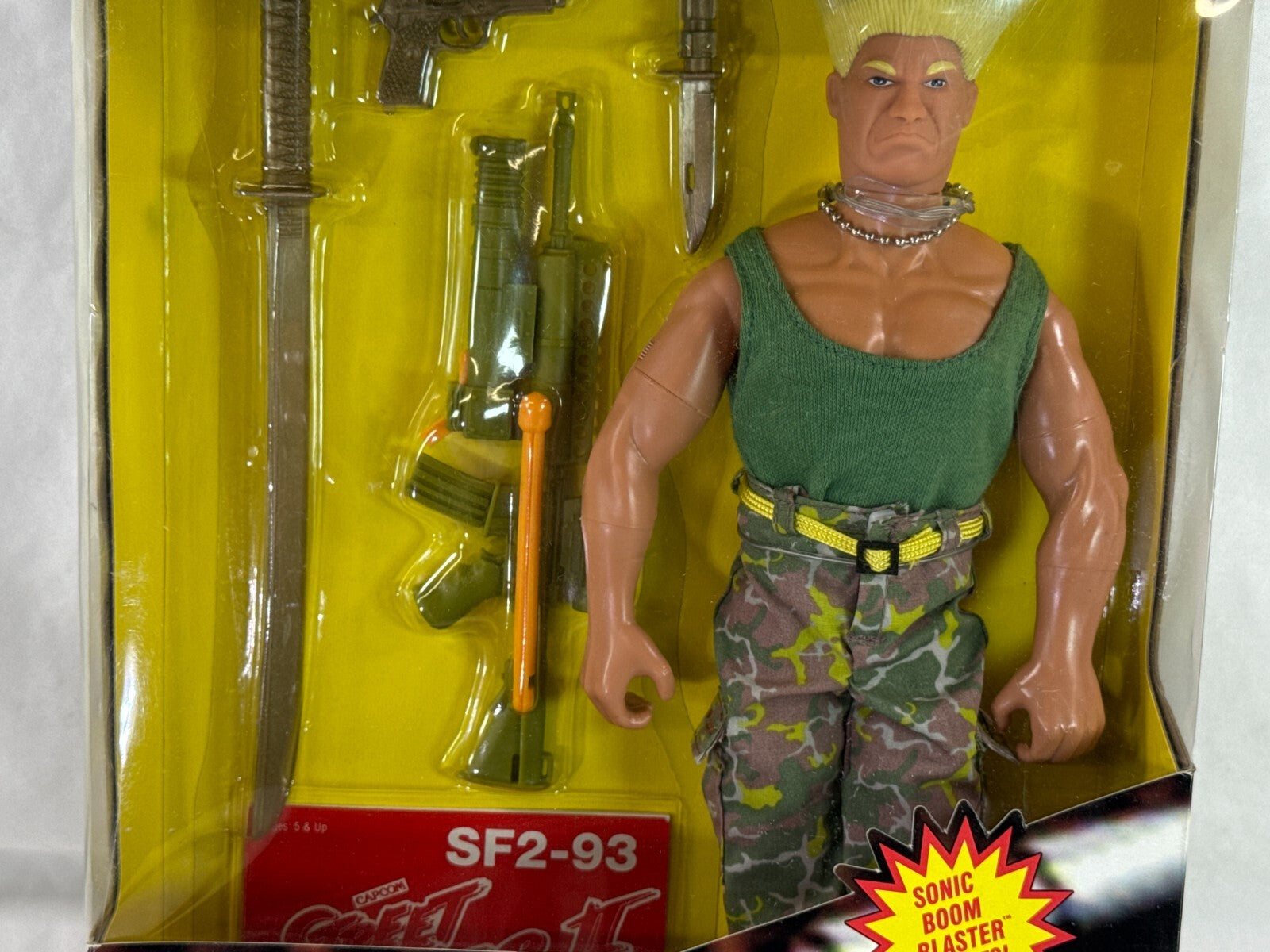1993 Capcom Street Fighter 2 Guile 12” Action Figure Hasbro Gi Joe