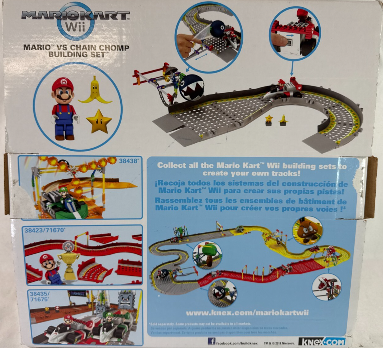 K'NEX Mario Kart Wii Mario vs Chain Chomp Building Set Incomplete Fair w/ Box