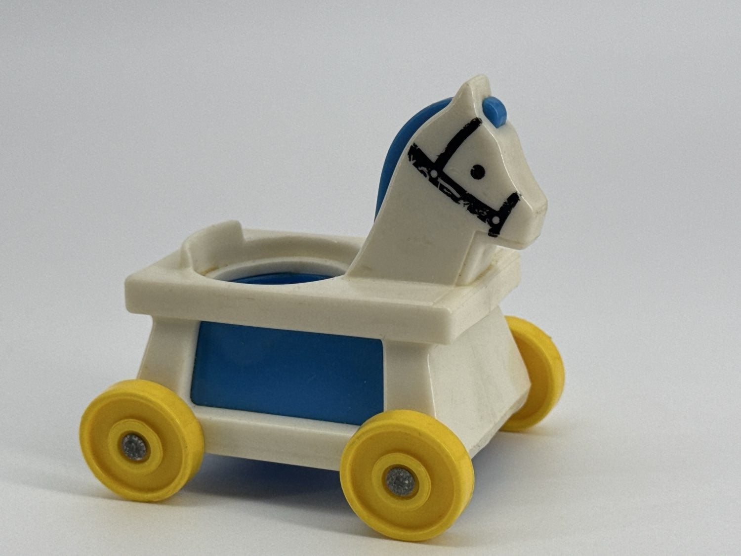 Fisher Price Little People Blue White Nursery Rocking Horse