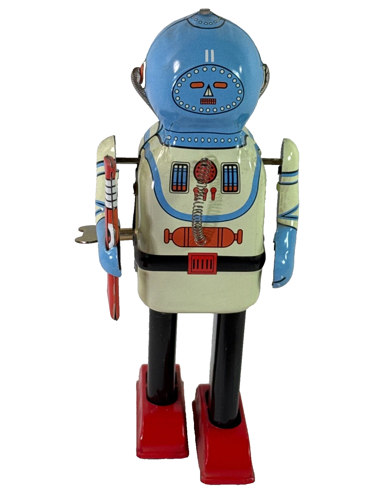 Vintage Schylling Inter Planet Space Captain Tin Wind-Up Toy w/ Box MS402