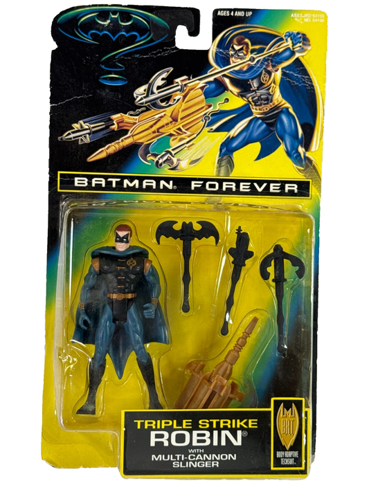 1995 Kenner Batman Forever Triple Strike Robin Multi-Cannon Slinger MOC Yellowed